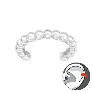 Sterling Silver Beaded Ear Cuff